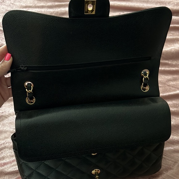 Channel black classic caviar double flap jumbo - Picture 4 of 7